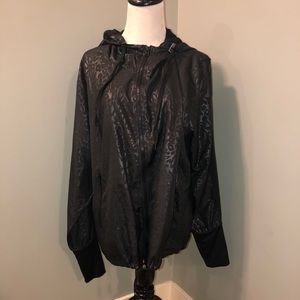Zyia black bomber jacket leopard print